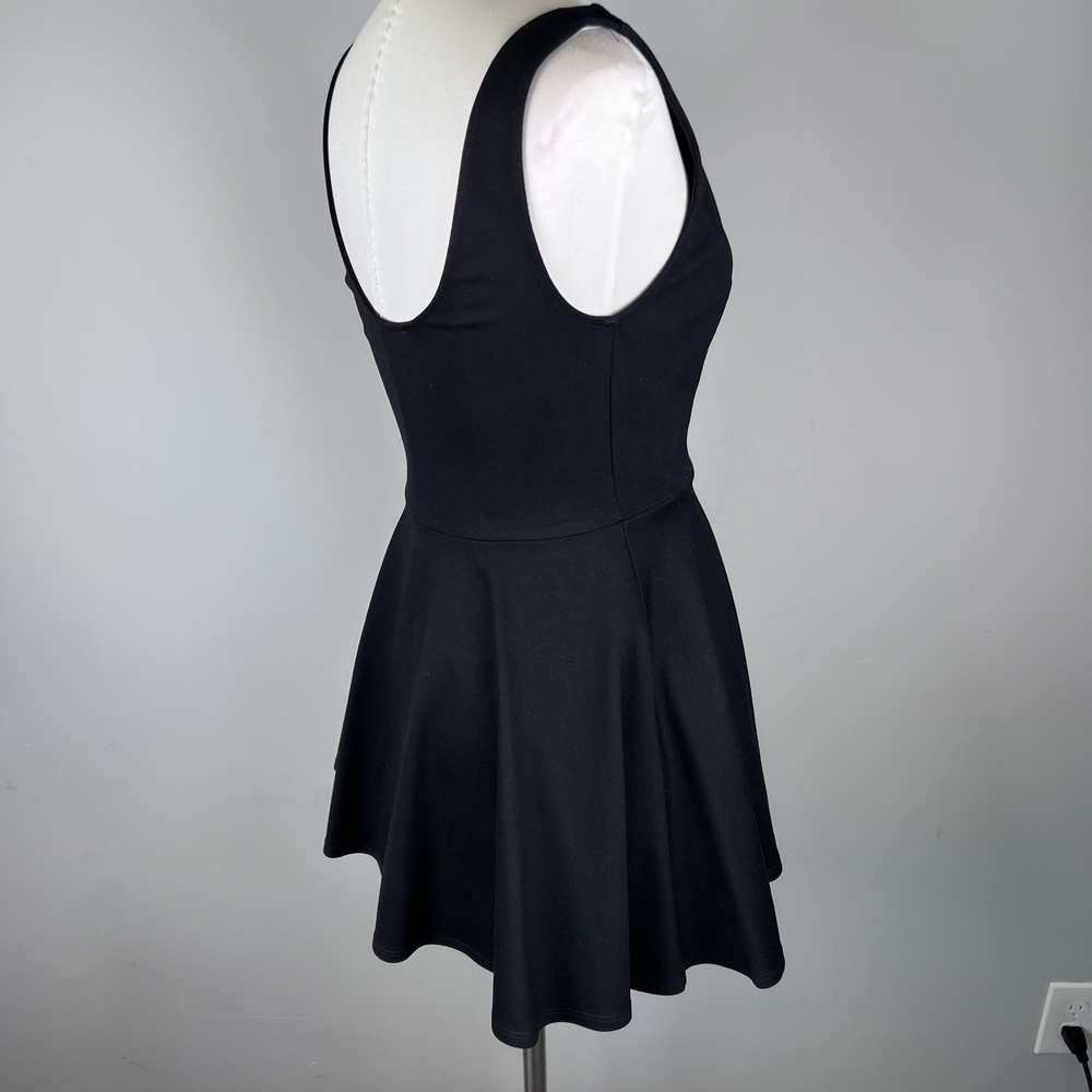 SOLD ON THRED UP - Lulu's Romper/Dress (hidden shorts) Black Deep-V Circle Skirt - Picture 13 of 16